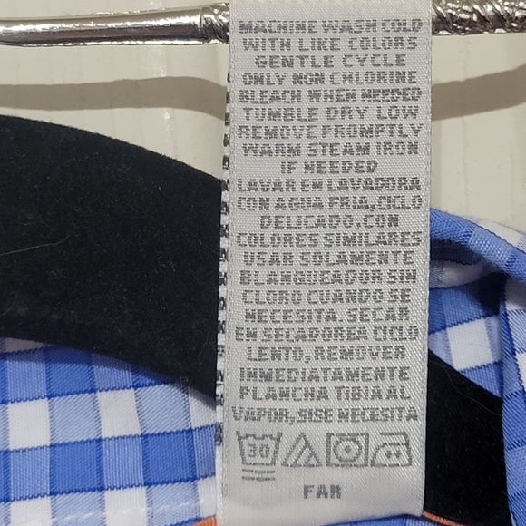 Men's Dockers L/G Checkered White/Blue Dress Shirt. - Picture 4 of 10